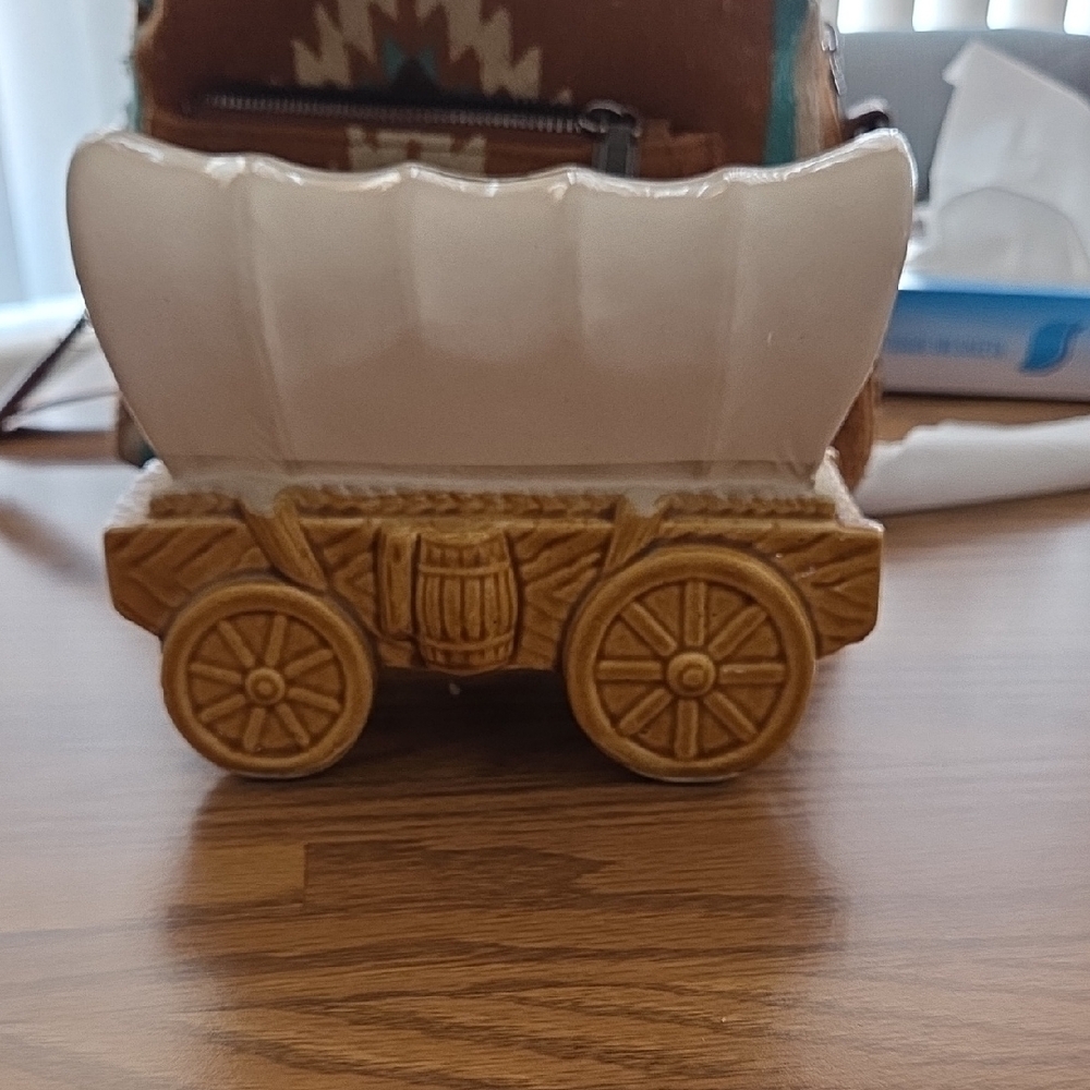 Ceramic Covered Wagon Home Accent